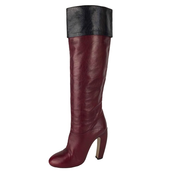 Miu Miu Shoes - Miu Miu Prada Cuffed Knee Leather Boots